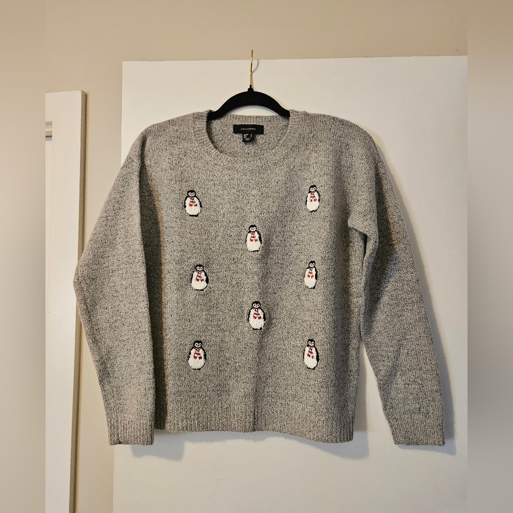 Atmosphere Penguin Embroidered Crew Neck